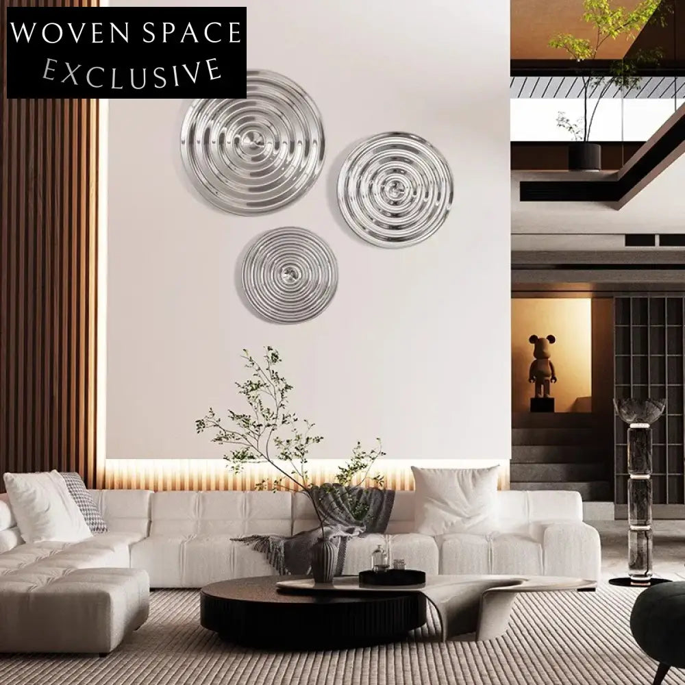 Glamorous Round Stainless Steel Wall Art Decor Set for Modern Living