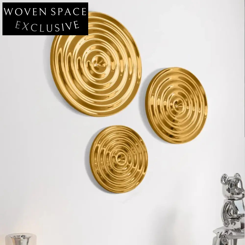 Glamorous Round Stainless Steel Wall Art Decor Set for Modern Living