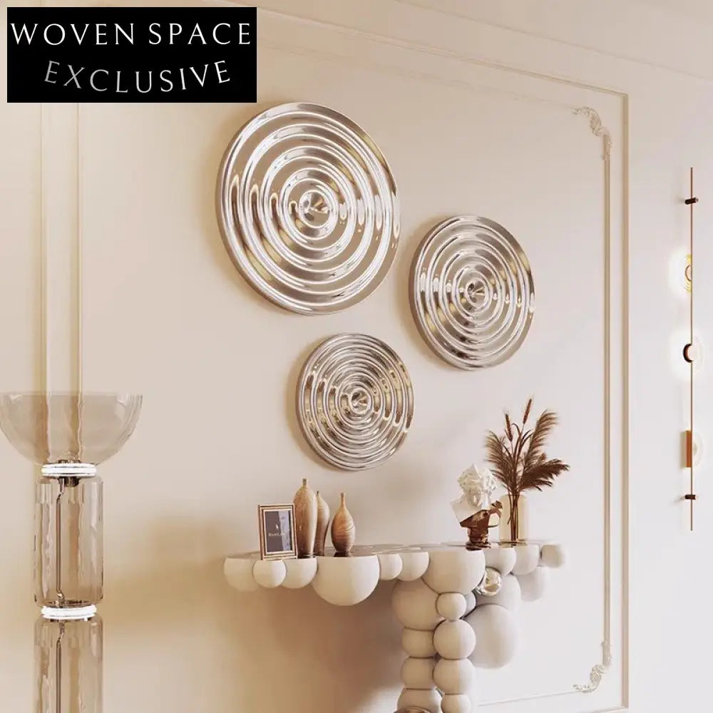 Glamorous Round Stainless Steel Wall Art Decor Set for Modern Living