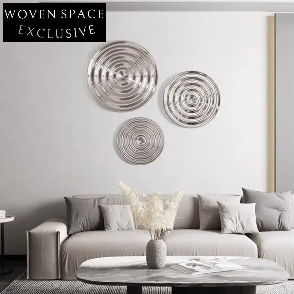 Glamorous Round Stainless Steel Wall Art Decor Set for Modern Living