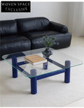 glass coffee table solid wood