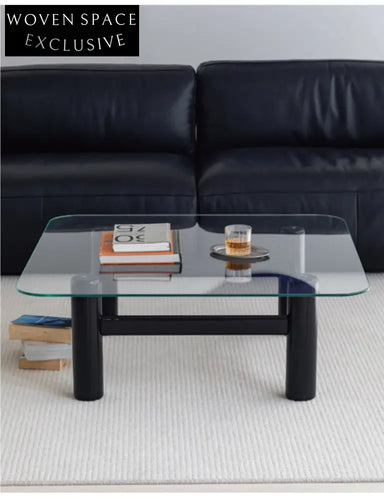 glass coffee table solid wood