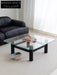 glass coffee table solid wood