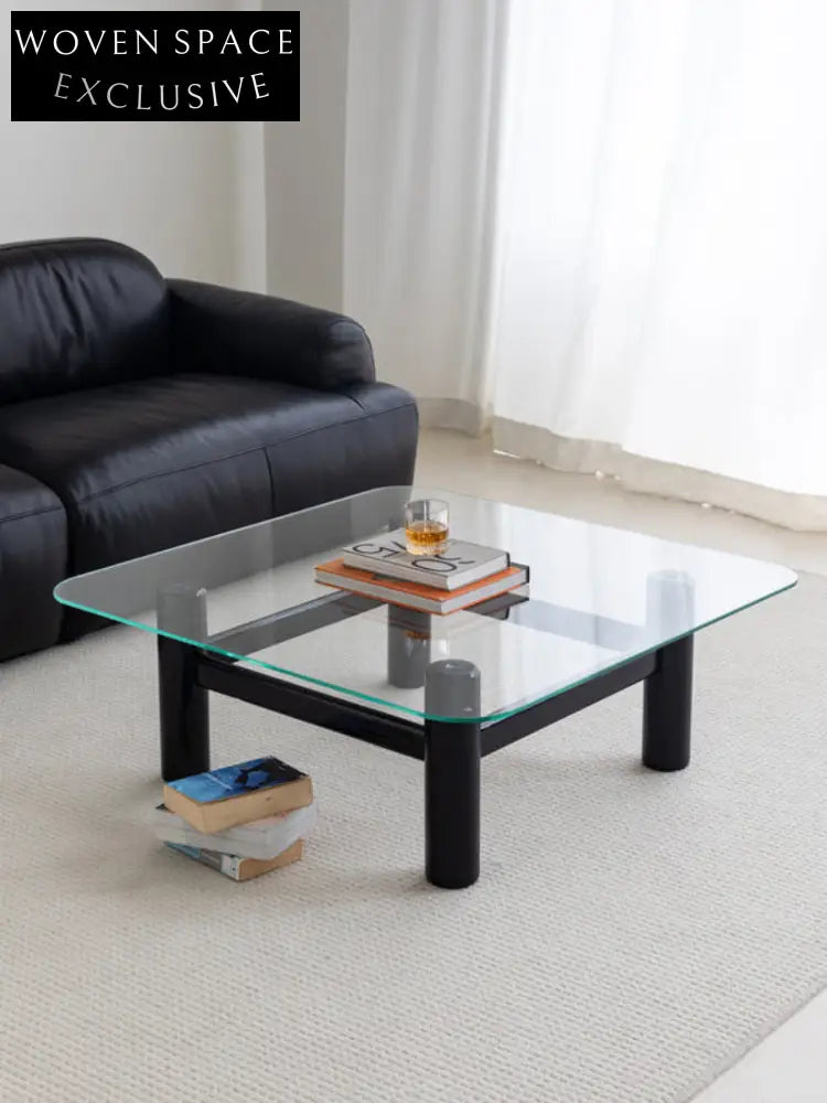 glass coffee table solid wood