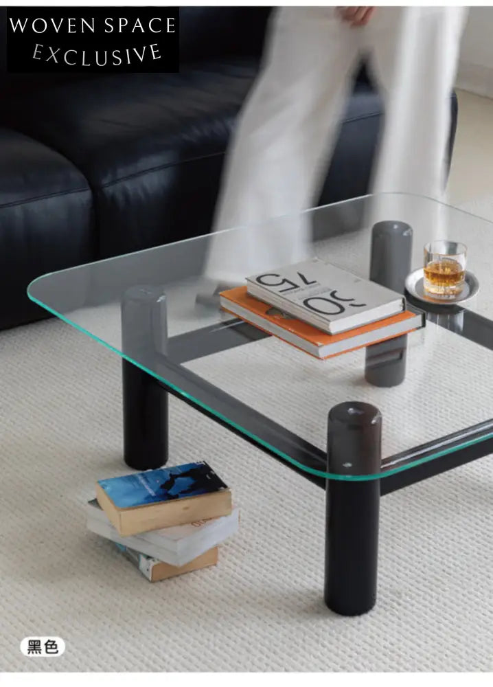 glass coffee table solid wood
