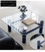 glass coffee table solid wood