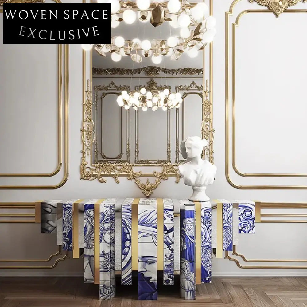 Golden Console Table Cabinet: Luxury Designer Art Furniture for Modern Homes