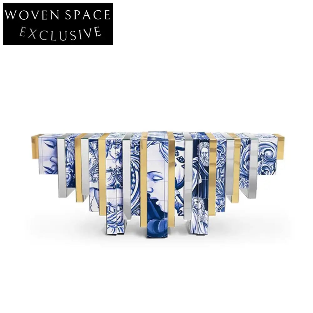 Golden Console Table Cabinet: Luxury Designer Art Furniture for Modern Homes