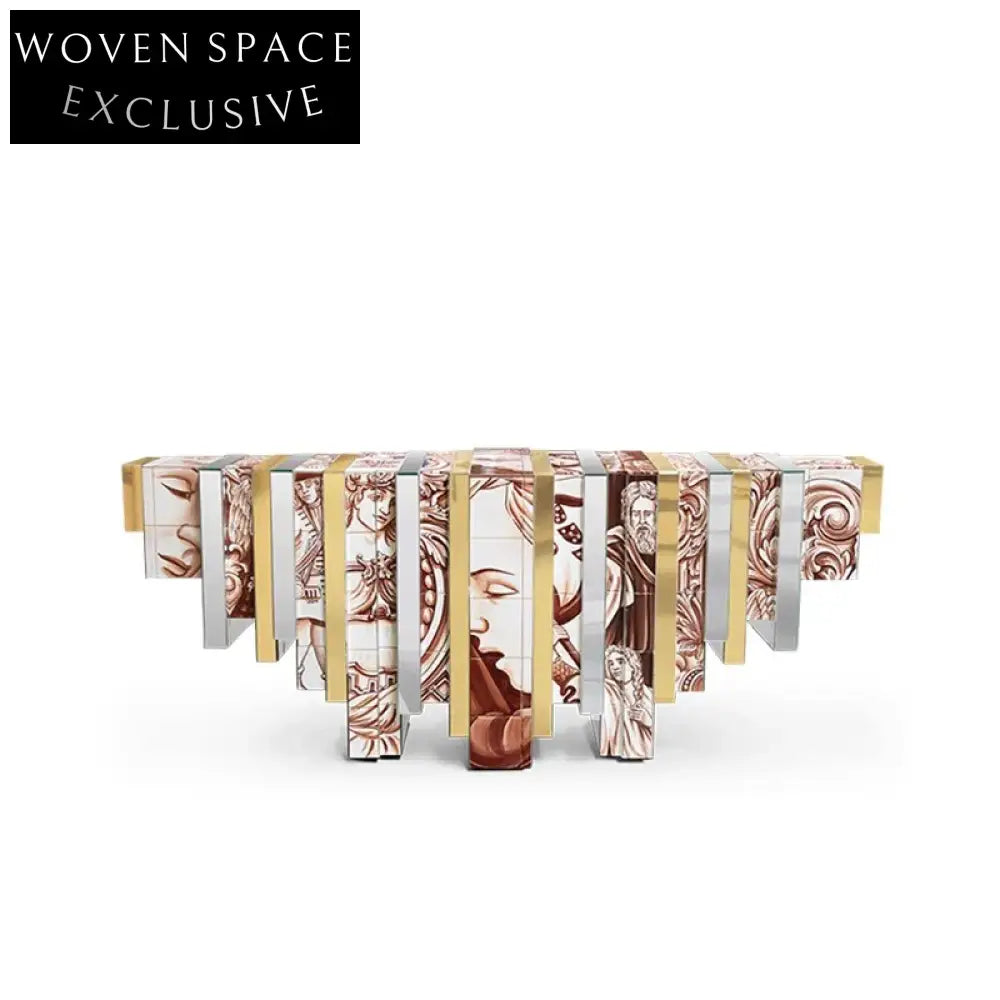 Golden Console Table Cabinet: Luxury Designer Art Furniture for Modern Homes