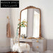 Golden European Wooden Hallway Mirror - Square Luxury Decorative Mirror