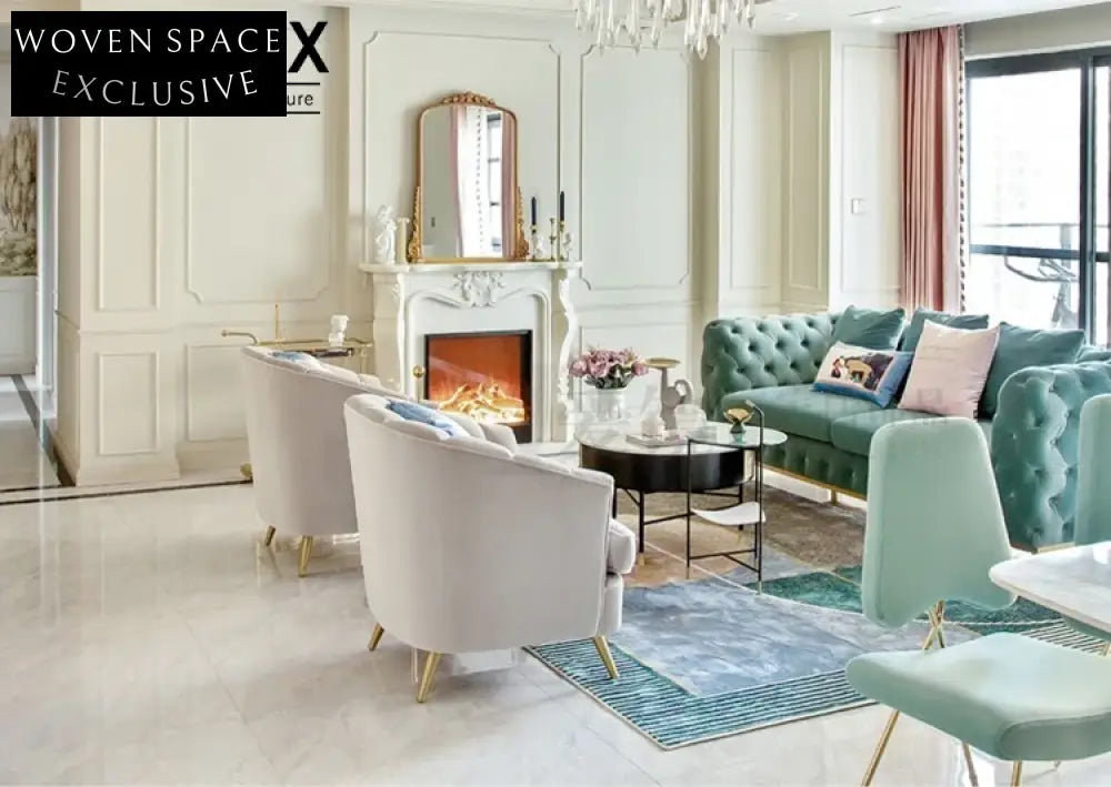 Golden European Wooden Hallway Mirror - Square Luxury Decorative Mirror