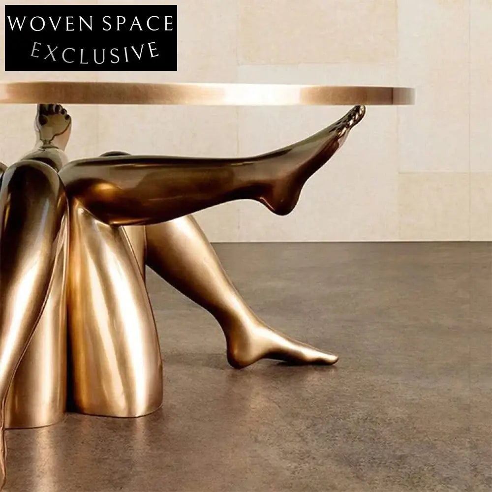 Golden Luxury Glass Top Coffee Table for Living Rooms, Modern Artistic Centerpiece