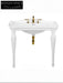 Graziana Butterfly Ceramic Washbasin with Wood Column Stand