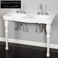 Graziana Butterfly Ceramic Washbasin with Wood Column Stand
