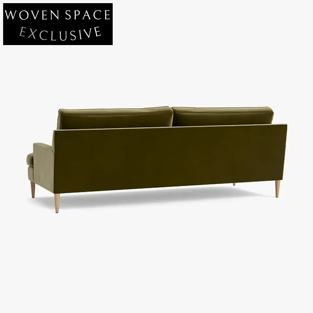 Modern Green Velvet 3-Seater Sofa Couch - Premium Living Room Furniture