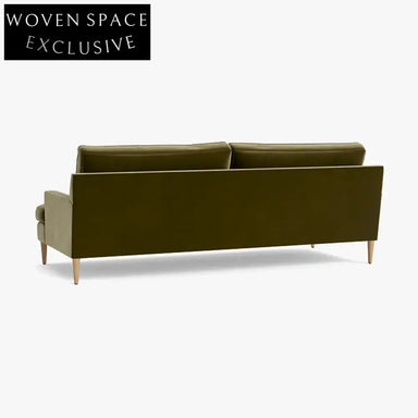 Modern Green Velvet 3-Seater Sofa Couch - Premium Living Room Furniture