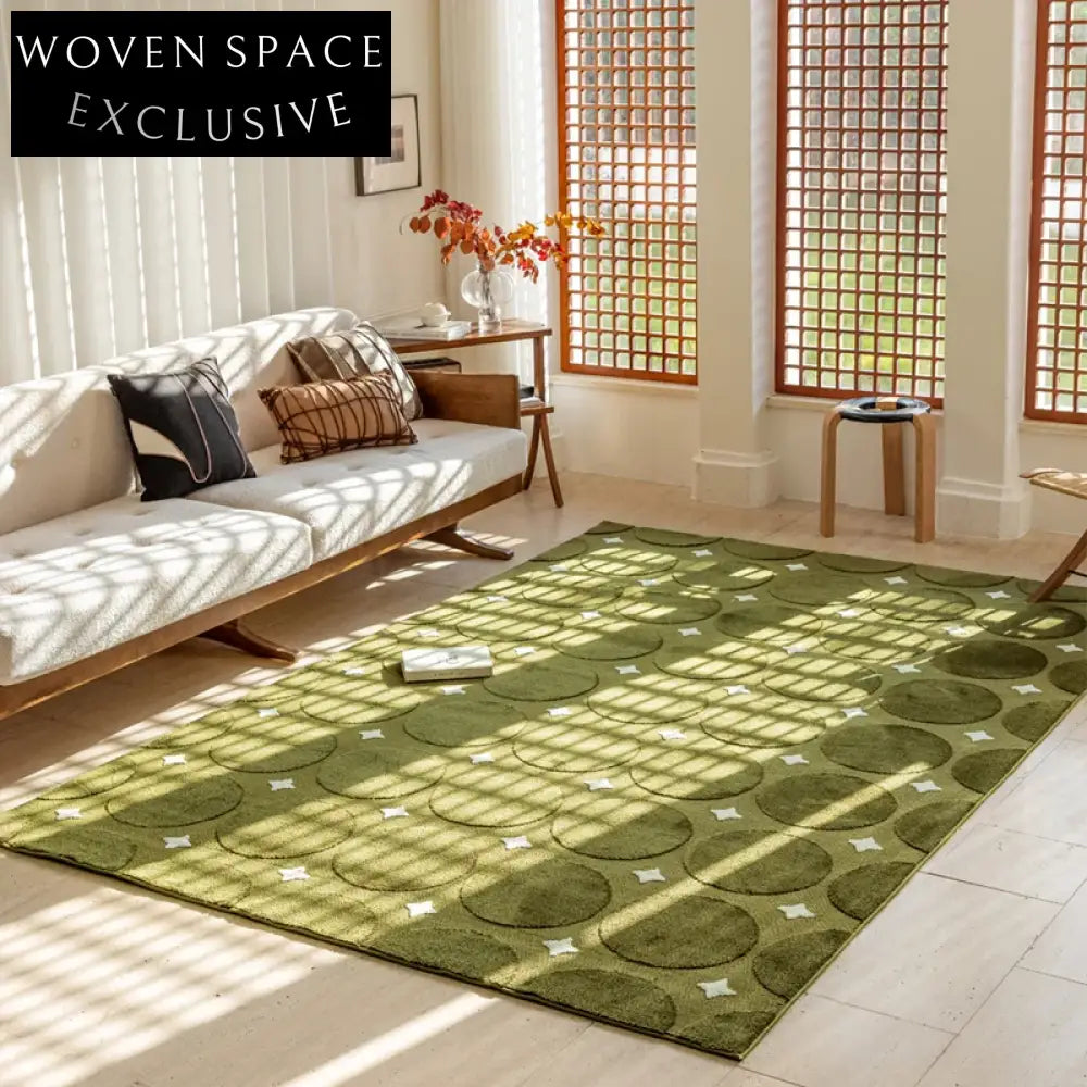 Green Vintage French Retro Light Luxury Cream Style Bedroom Living Room Rug