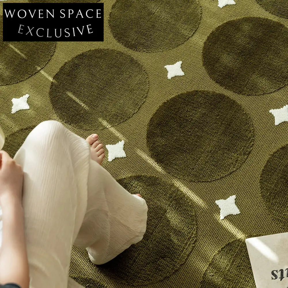 Green Vintage French Retro Light Luxury Cream Style Bedroom Living Room Rug