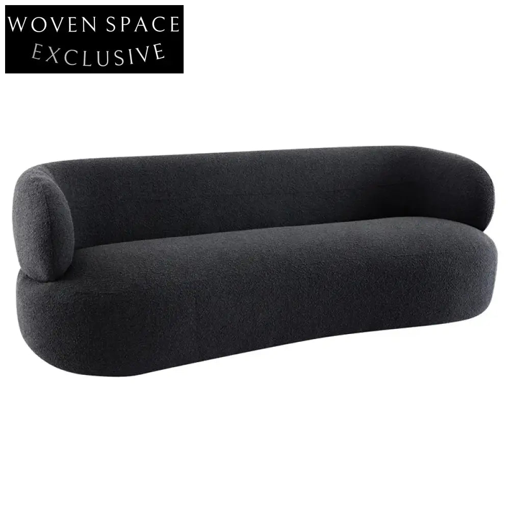 Greenwich 3 Seater Sofa - Black Onyx Boucle Stool