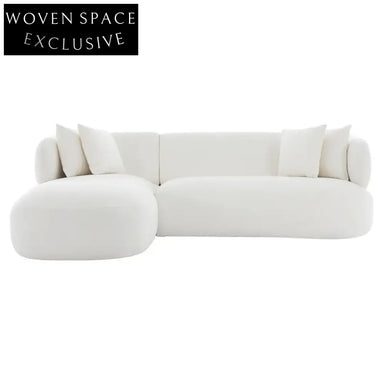 Greenwich 3 Seater Sofa w Left Chaise - Ivory Chenille Sofa