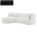 Greenwich 3 Seater Sofa w Left Chaise - Ivory Chenille Sofa
