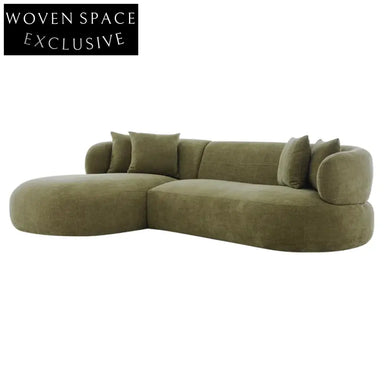 Greenwich 3 Seater Sofa w Left Chaise - Sage Chenille Sofa