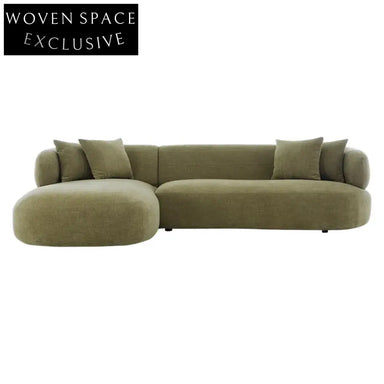 Greenwich 3 Seater Sofa w Left Chaise - Sage Chenille Sofa