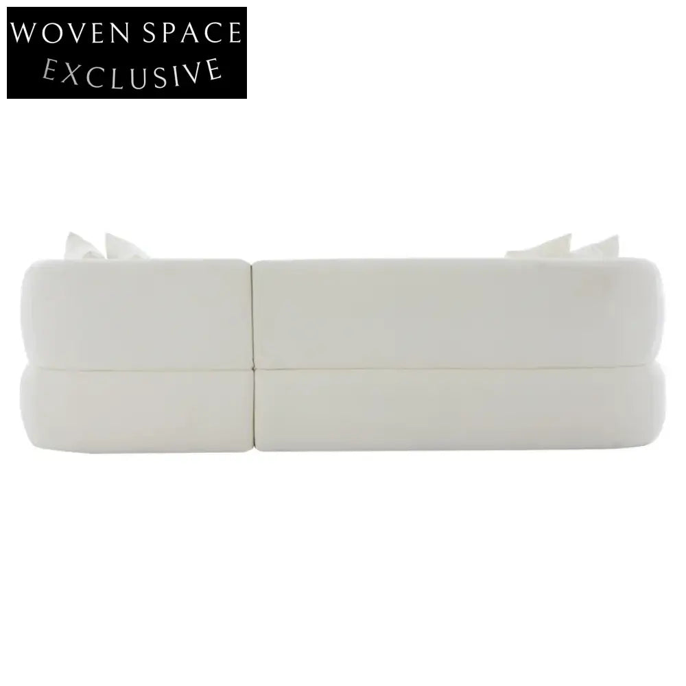 Greenwich 3 Seater Sofa w Right Chaise - Ivory Chenille Sofa