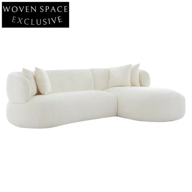 Greenwich 3 Seater Sofa w Right Chaise - Ivory Chenille Sofa