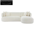 Greenwich 3 Seater Sofa w Right Chaise - Ivory Chenille Sofa
