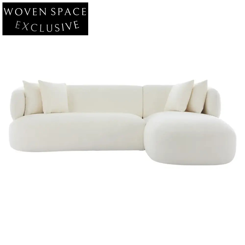 Greenwich 3 Seater Sofa w Right Chaise - Ivory Chenille Sofa