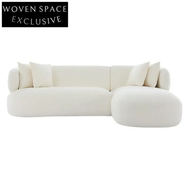 Greenwich 3 Seater Sofa w Right Chaise - Ivory Chenille Sofa