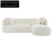 Greenwich 3 Seater Sofa w Right Chaise - Ivory Chenille Sofa