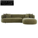Greenwich 3 Seater Sofa w Right Chaise - Sage Chenille Sofa