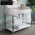 Greta Marble Basin with Brass Stand White (as shown) Customizable