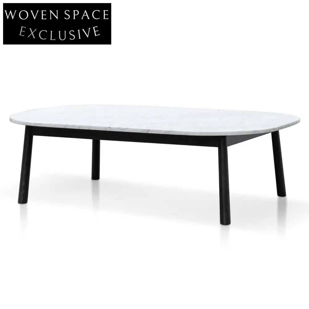 Hamilton 110cm Marble Coffee Table - Black Base