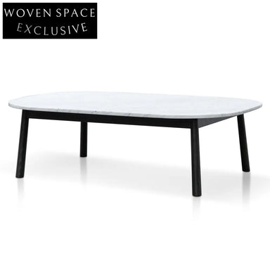 Hamilton 110cm Marble Coffee Table - Black Base