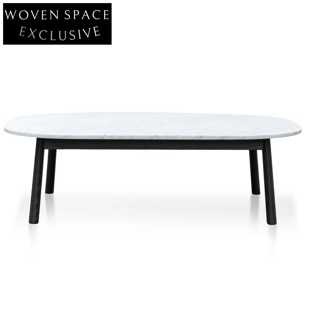 Hamilton 110cm Marble Coffee Table - Black Base Coffee Tables