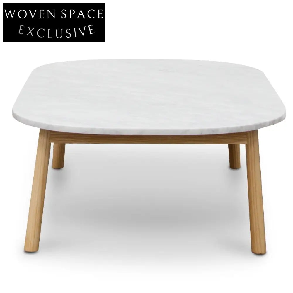 Hamilton 110cm Marble Coffee Table - Natural Base Coffee Tables
