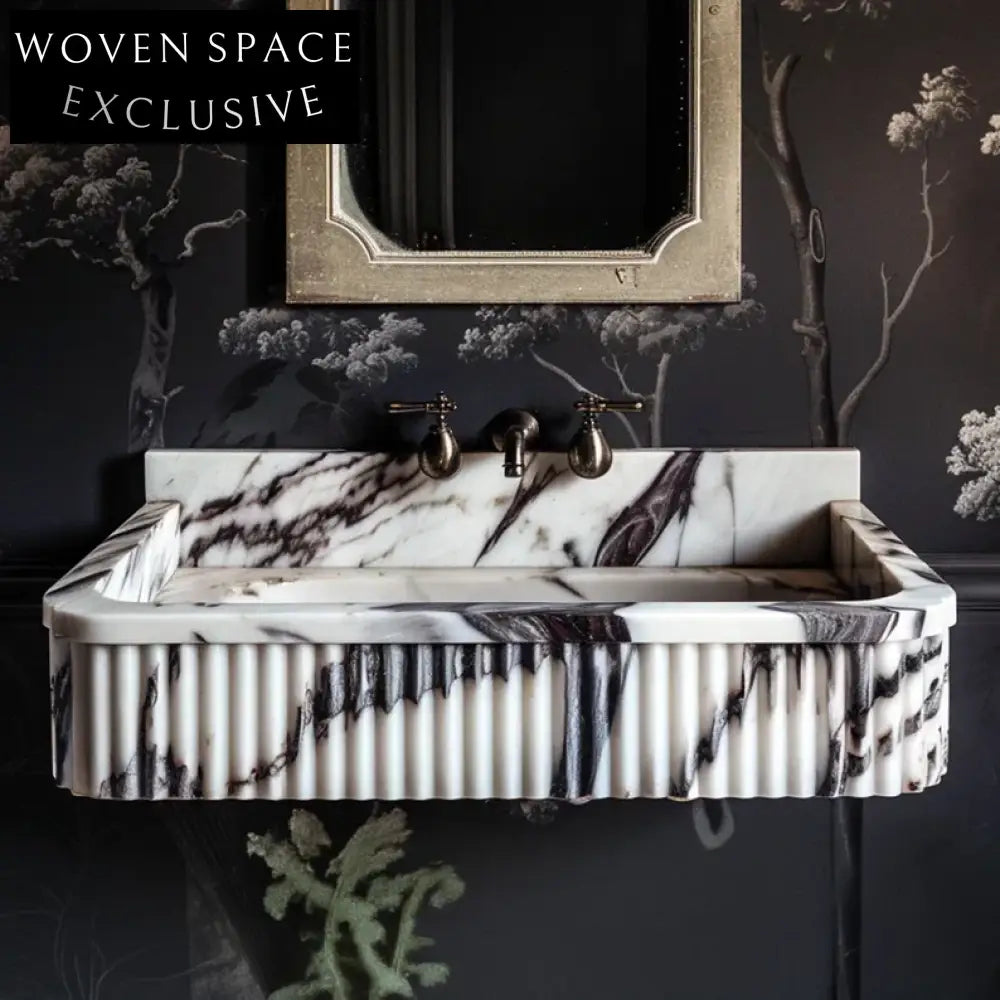 Hand Carved Calacatta Viola Marble Vanity