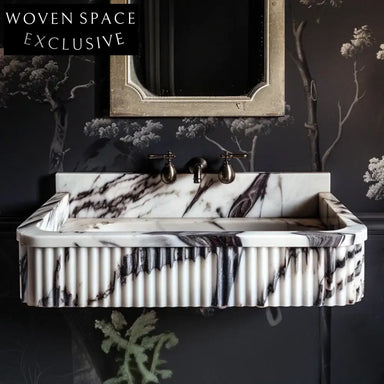 Hand Carved Calacatta Viola Marble Vanity