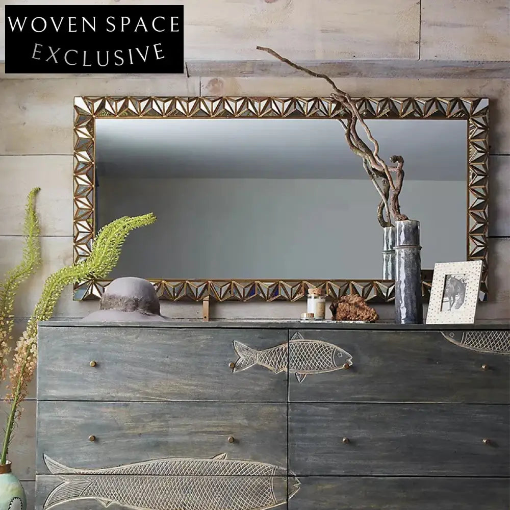 Hand-Carved Gold Full Length Floor Mirror for Elegant Home Decor