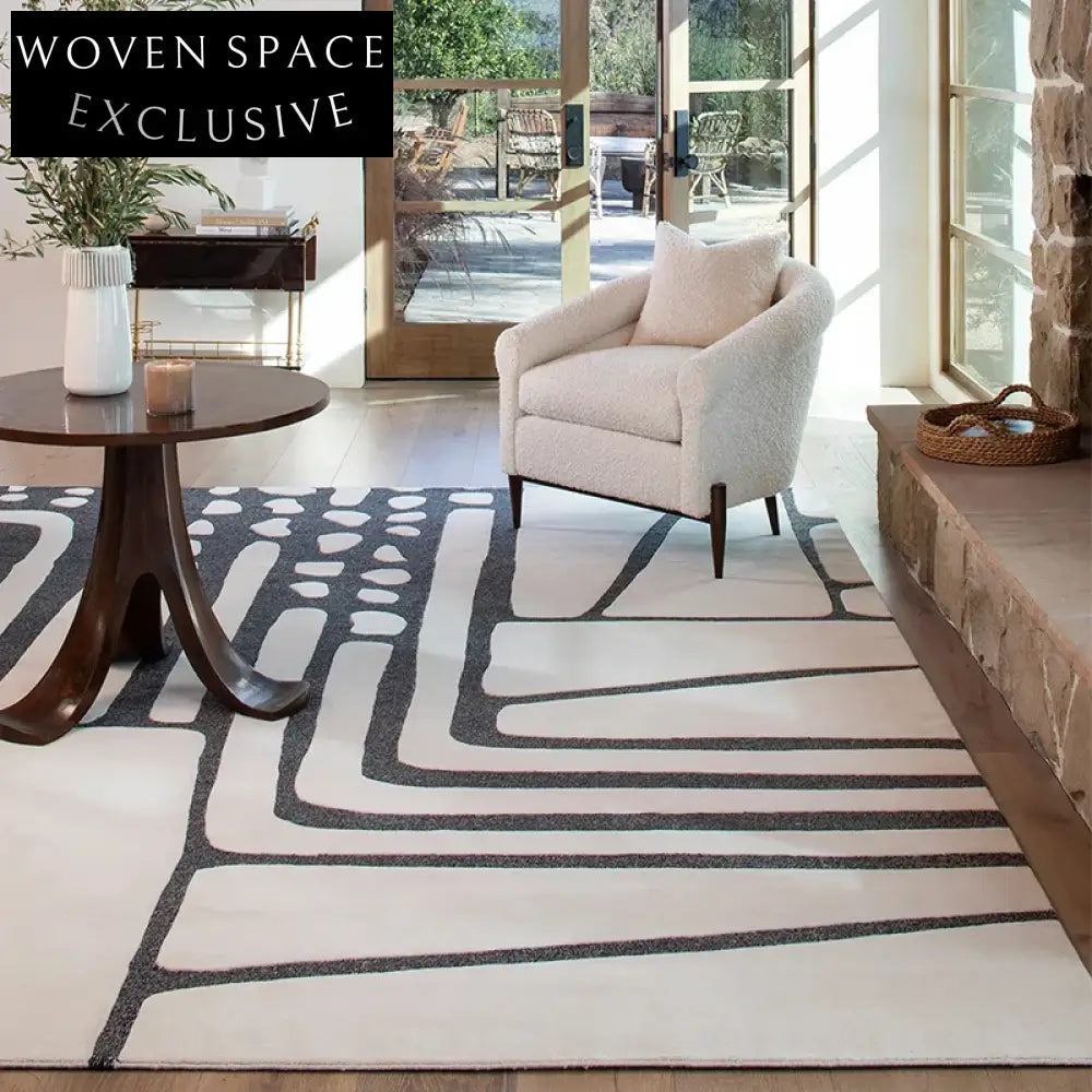 Hand-Made Thick Polyester Geometric Area Rug for Modern Home Decor