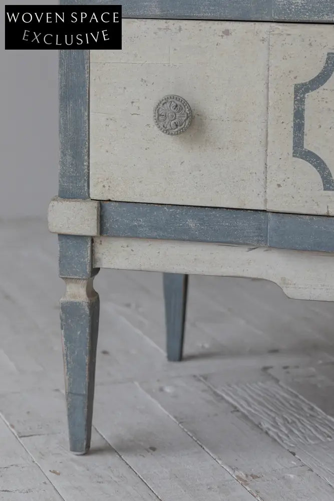 Hand-Painted French Vintage Wabi Sabi Chest of Drawers Recycled Pine Wood