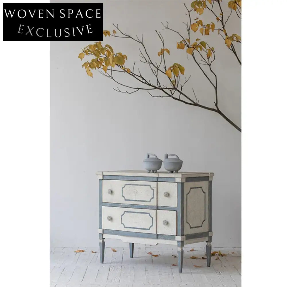 Hand-Painted French Vintage Wabi Sabi Chest of Drawers Recycled Pine Wood