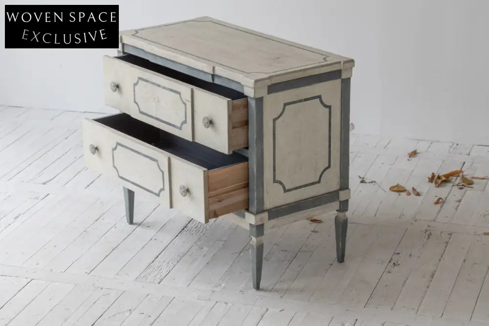 Hand-Painted French Vintage Wabi Sabi Chest of Drawers Recycled Pine Wood