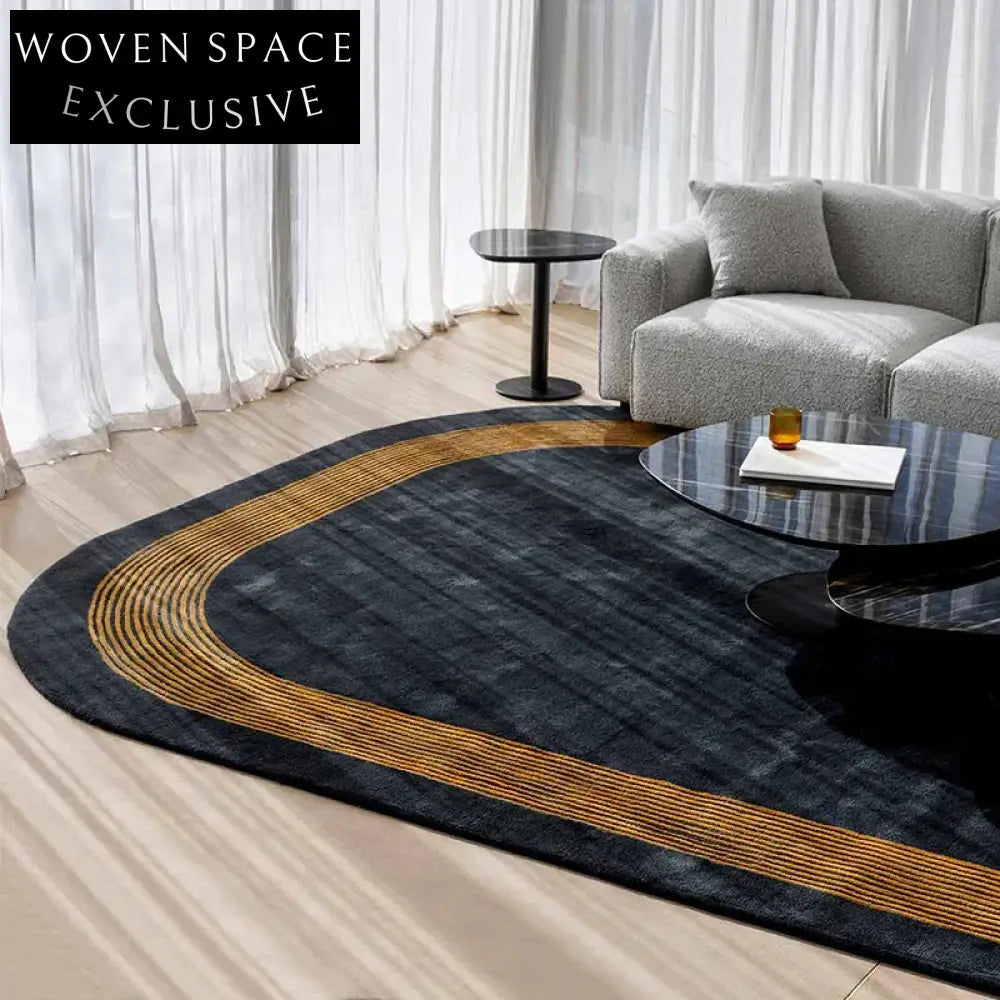 Hand Tufted Irregular Polyester Area Rug - Modern Minimalist Luxury Carpet