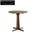 Handcrafted Antique Solid Elm Wood Round Pedestal Dining Table