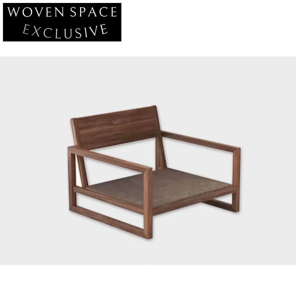 Handcrafted Antique Solid Elm Wood Wabi Sabi Lounge Chair