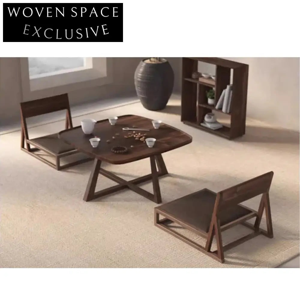 Handcrafted Antique Solid Elm Wood Wabi Sabi Lounge Chair